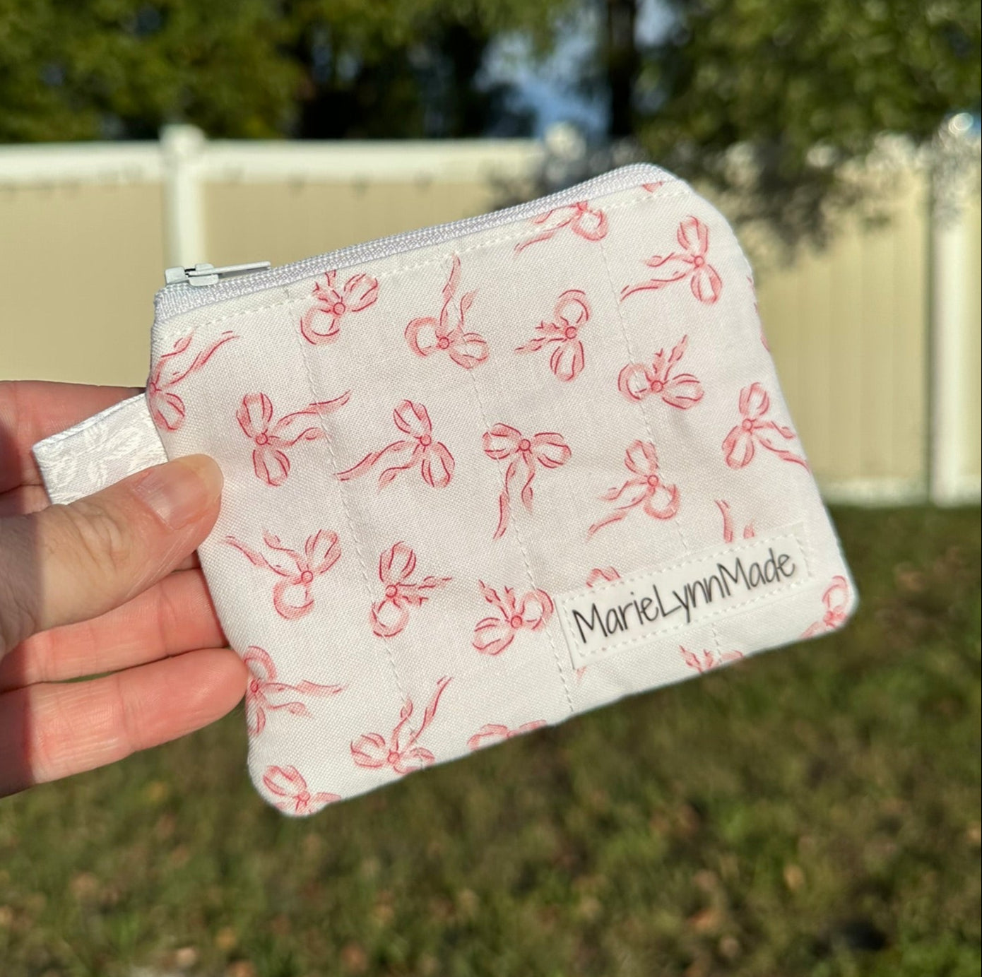 Pink Bow Keychain Wallet