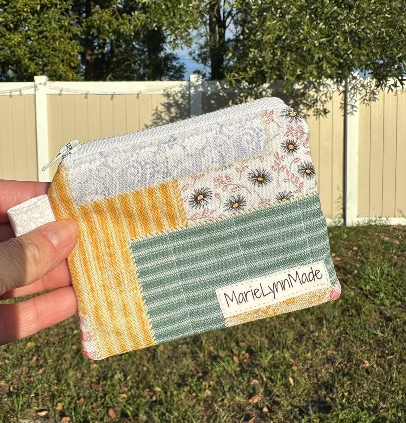 Cottage Charm Patchwork Keychain Wallet