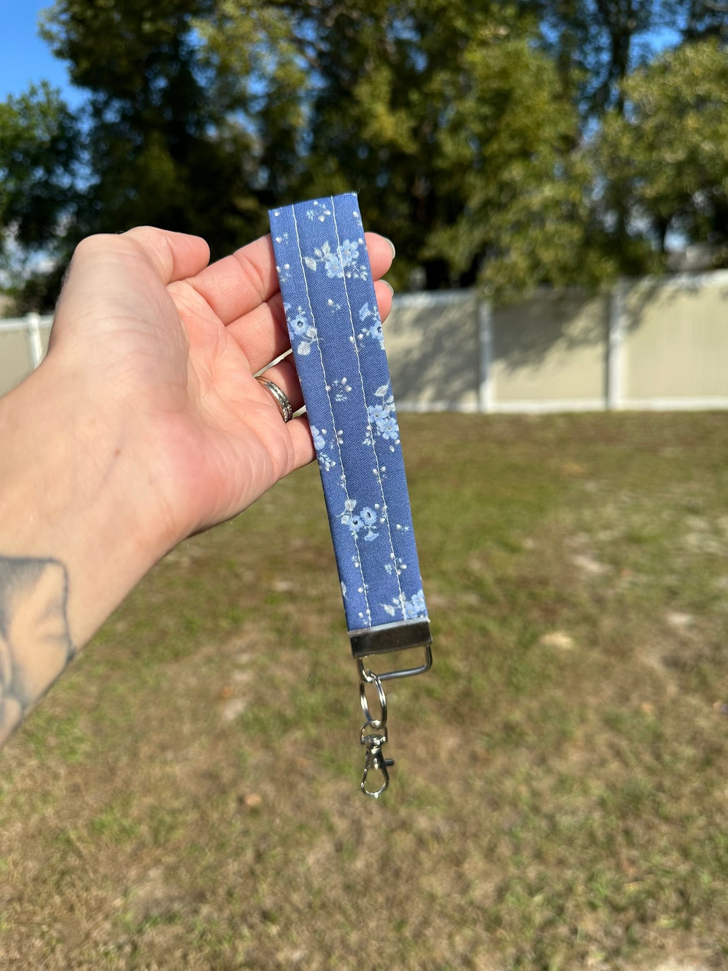 Blue Meadow Wristlet