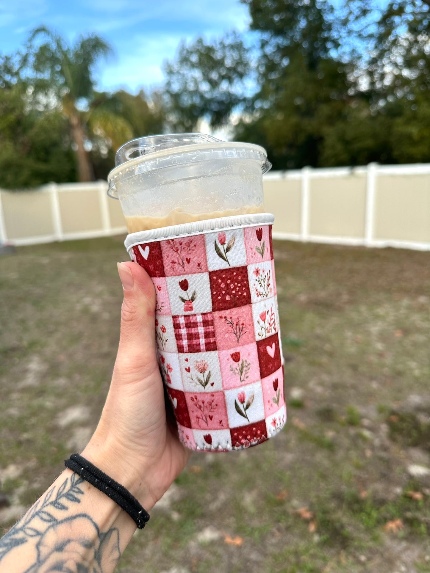 Medium Red Patchwork Cup Coozie