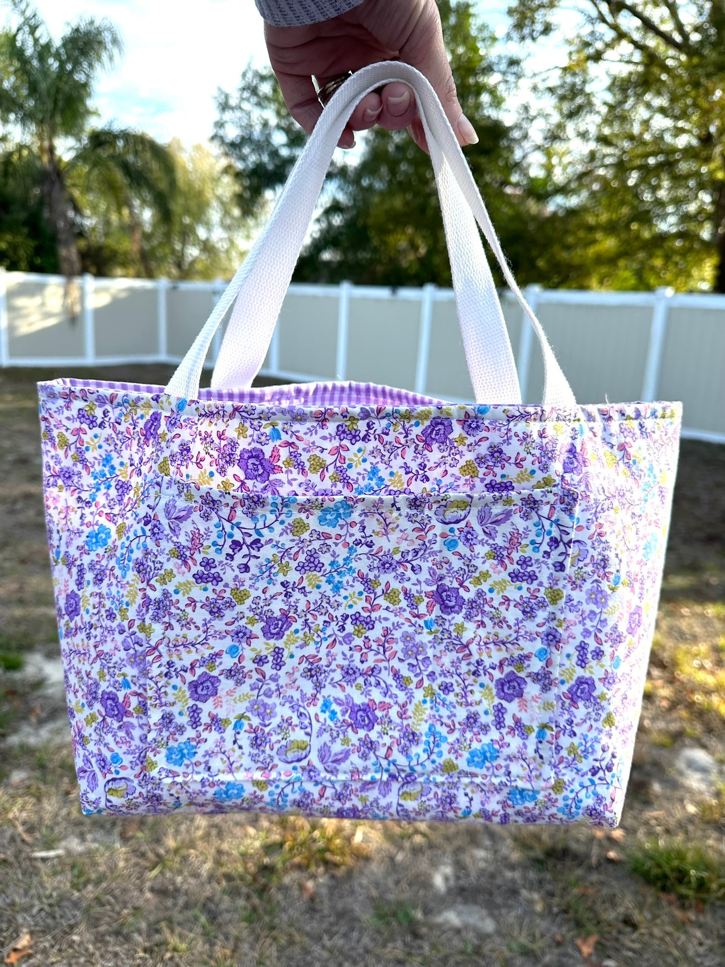 Purple Wildflower Mini Tote