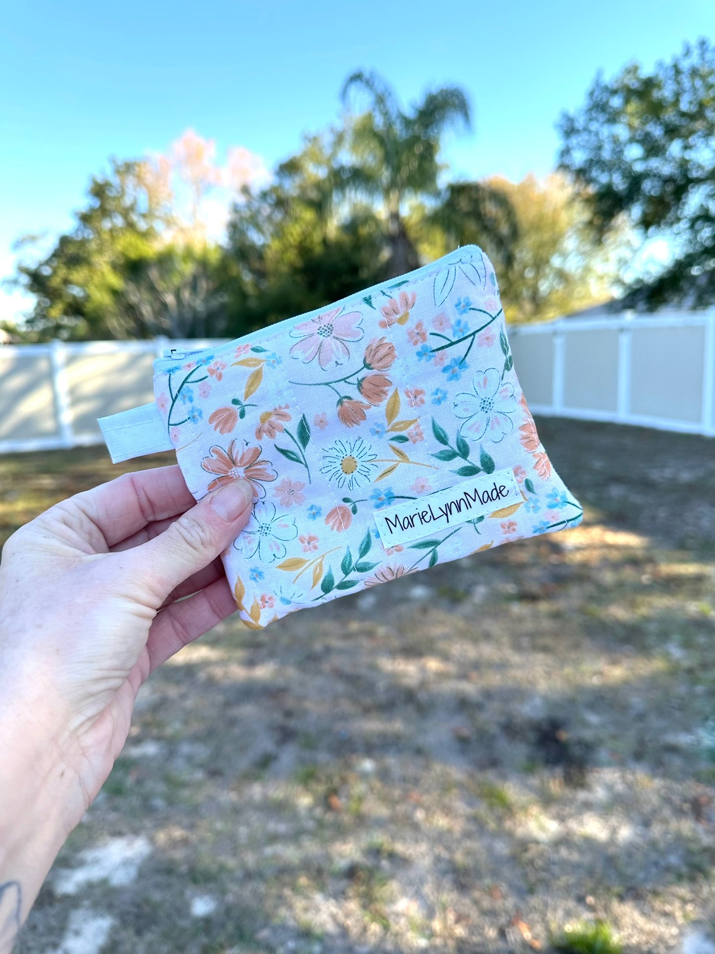 Bright Floral Keychain Wallet