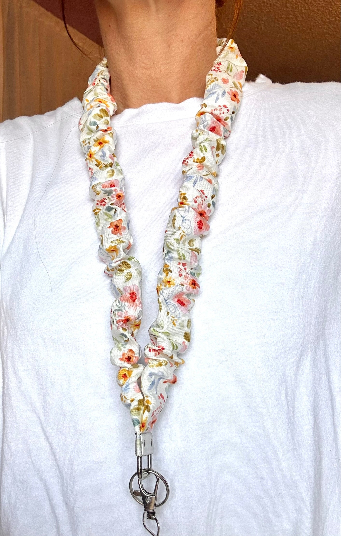 Spring Blossom Scrunchie Lanyard