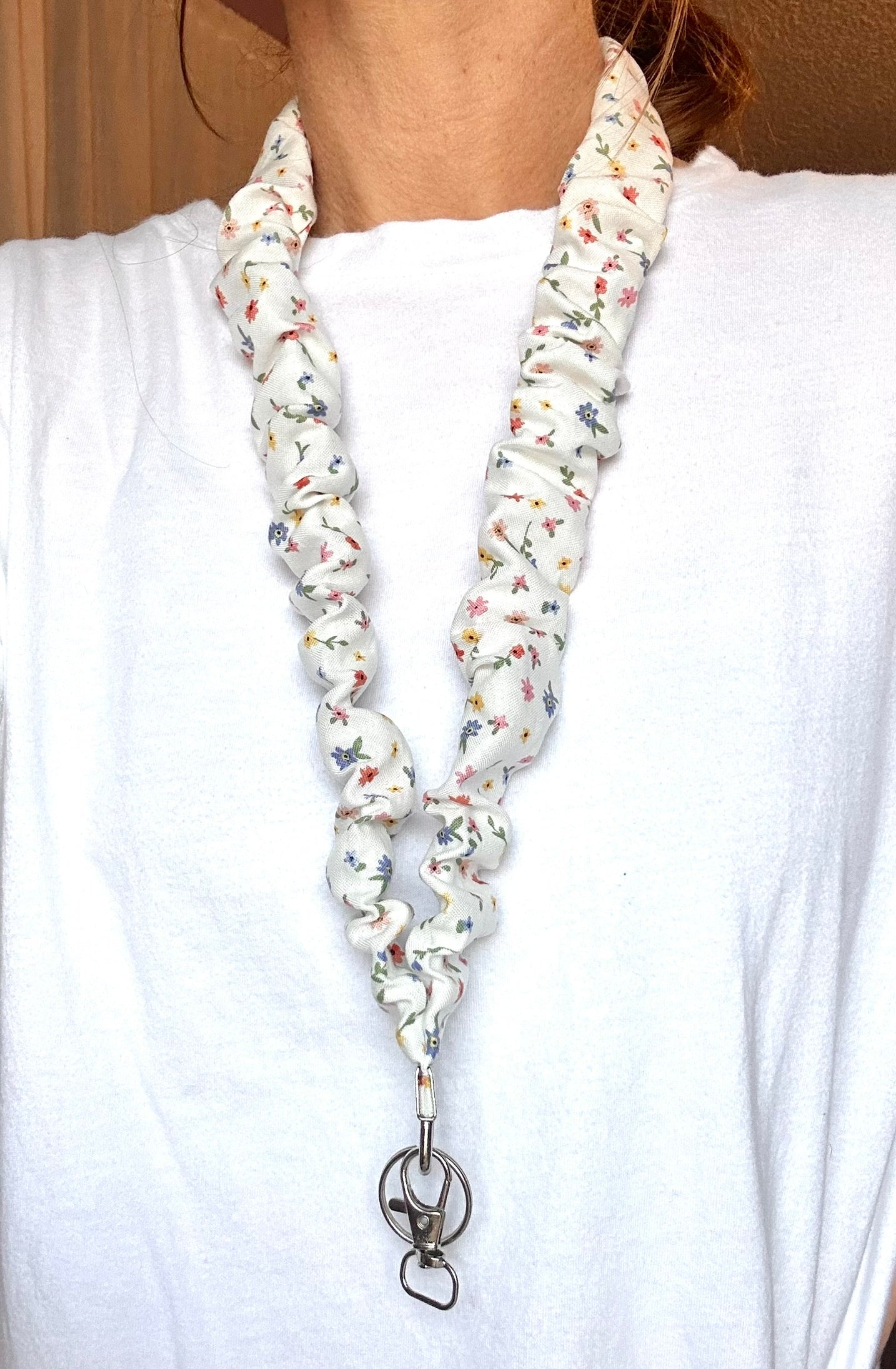 Mini Floral Scrunchie Lanyard