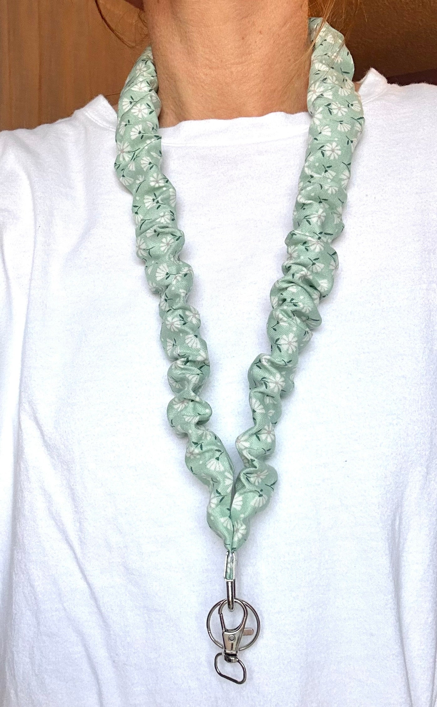 Mint Meadows Scrunchie Lanyard