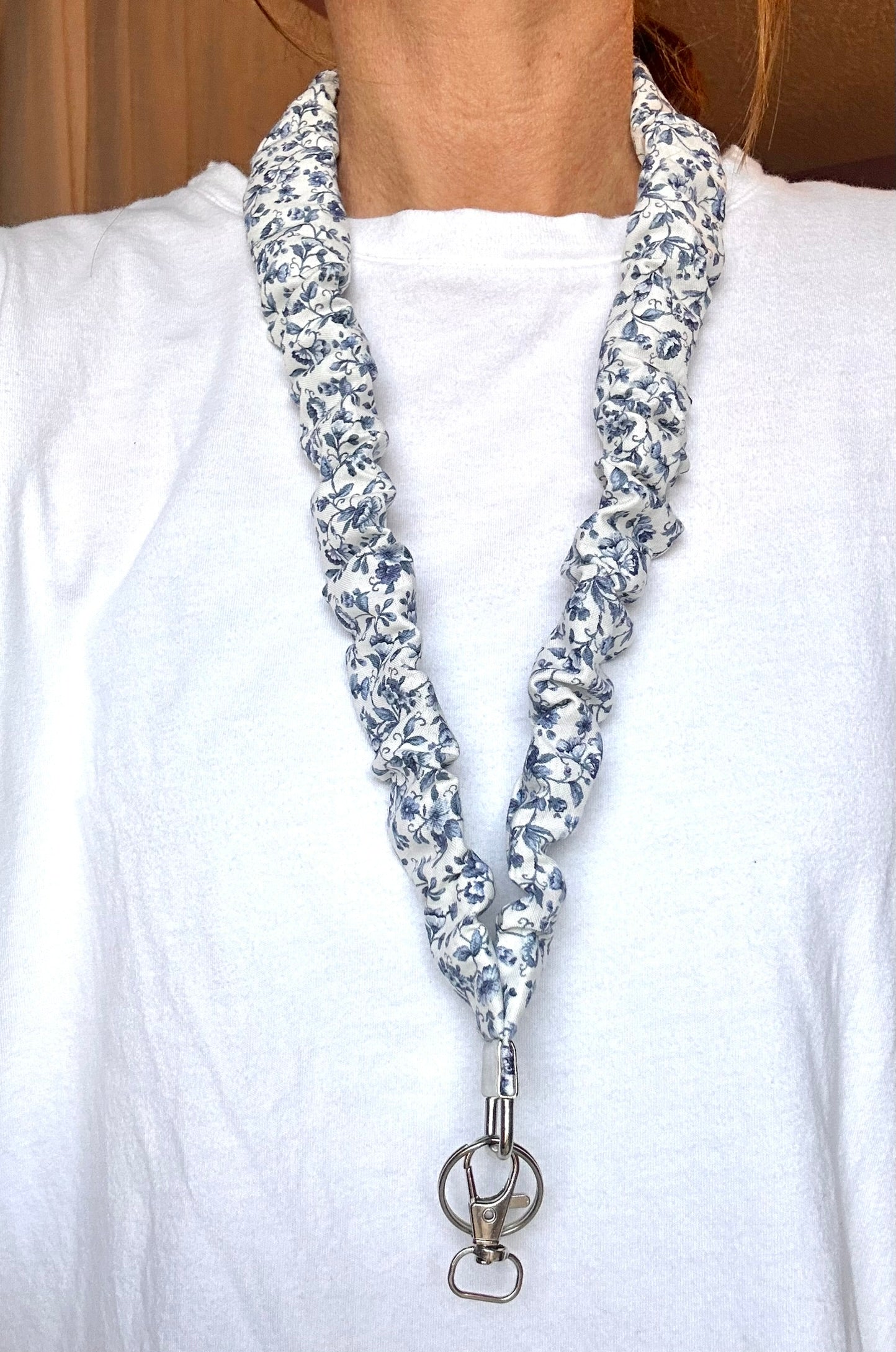Porcelain Garden Scrunchie Lanyard