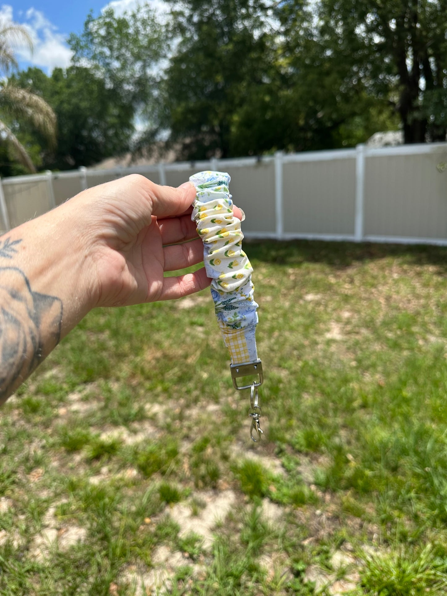 Sunshine Picnic Scrunchie Wristlet