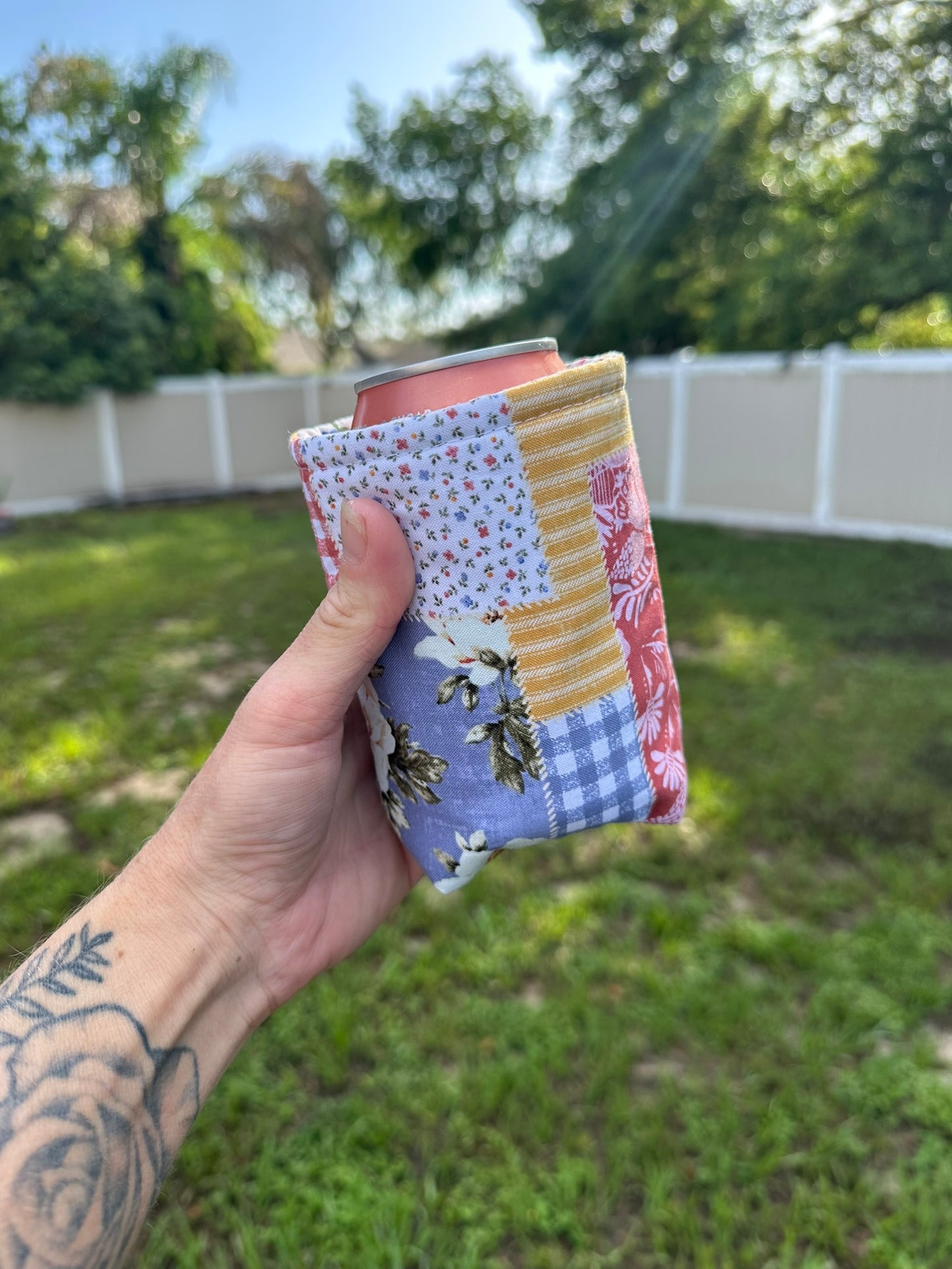 Cottage Charm Soda Can Coozie