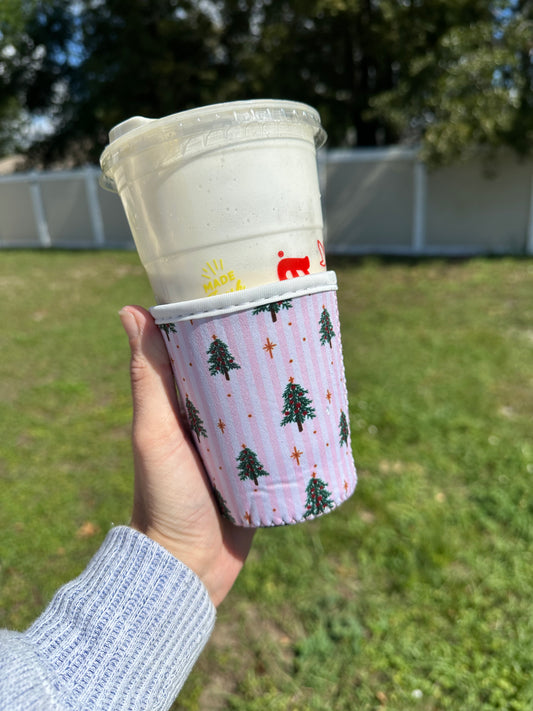 Small Pink Christmas Cup Coozie