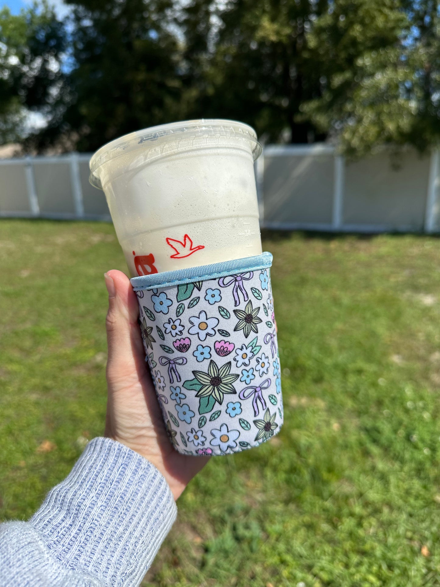 Small Floral Bows Cup Coozie