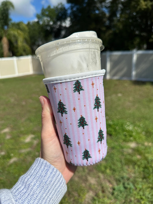 Medium Pink Christmas Cup Coozie