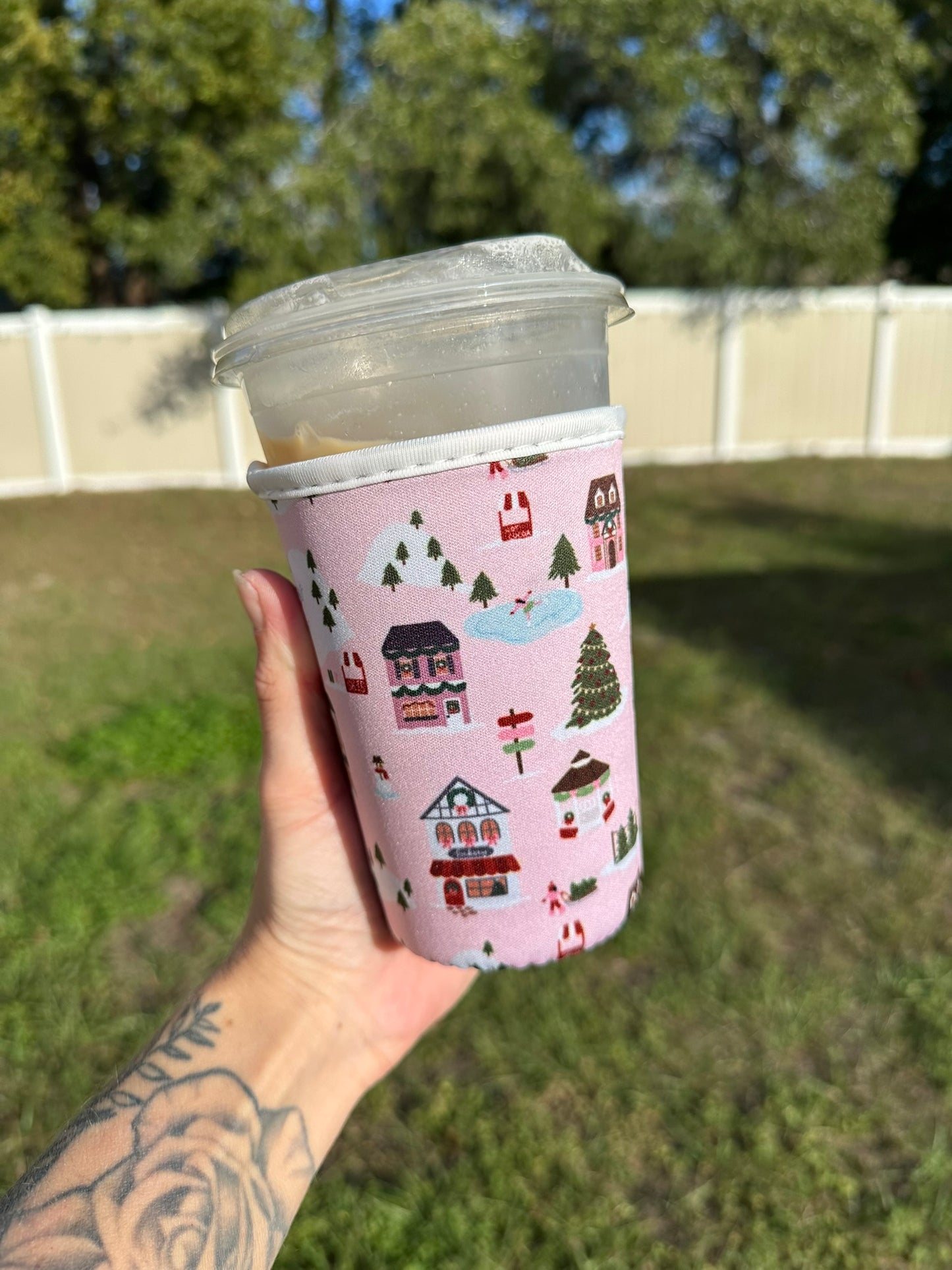Medium Christmas Village Cup Coozie