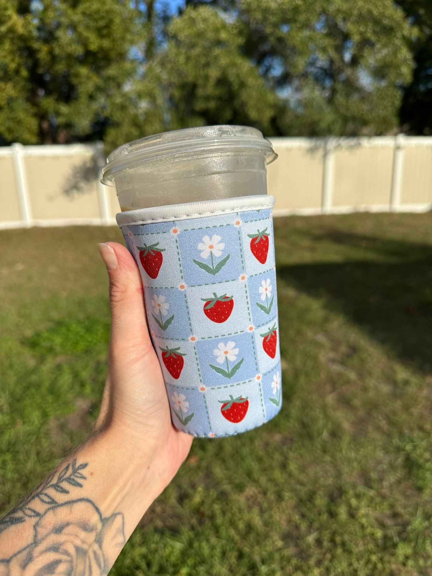 Medium Strawberry Fields Cup Coozie