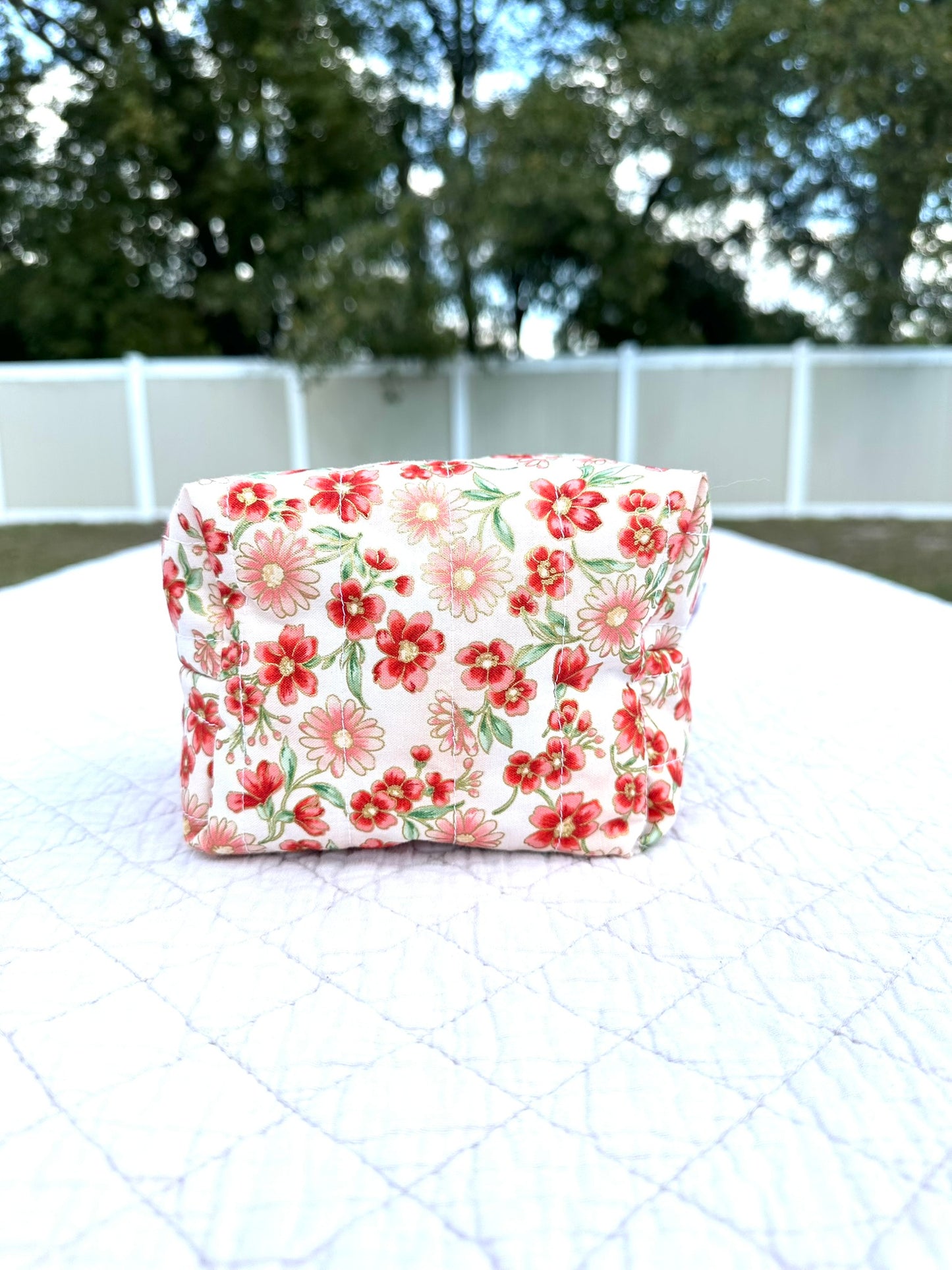 Red Floral Essential Pouch