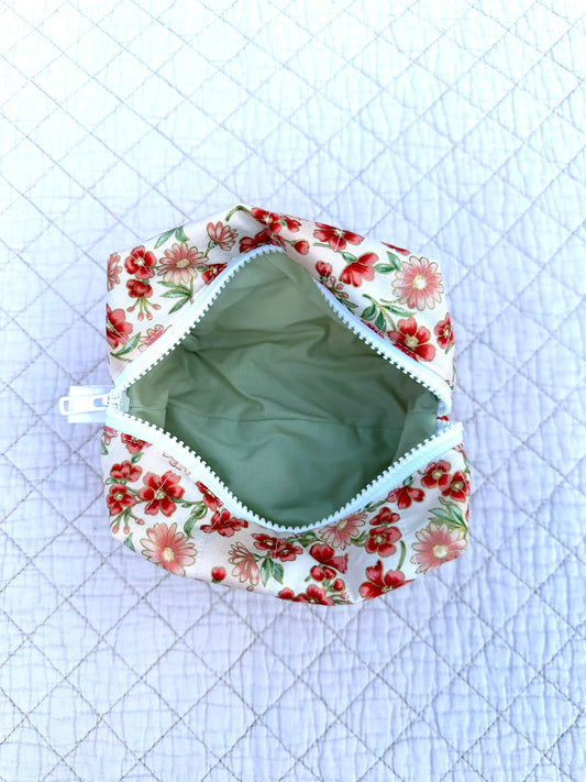 Red Floral Essential Pouch