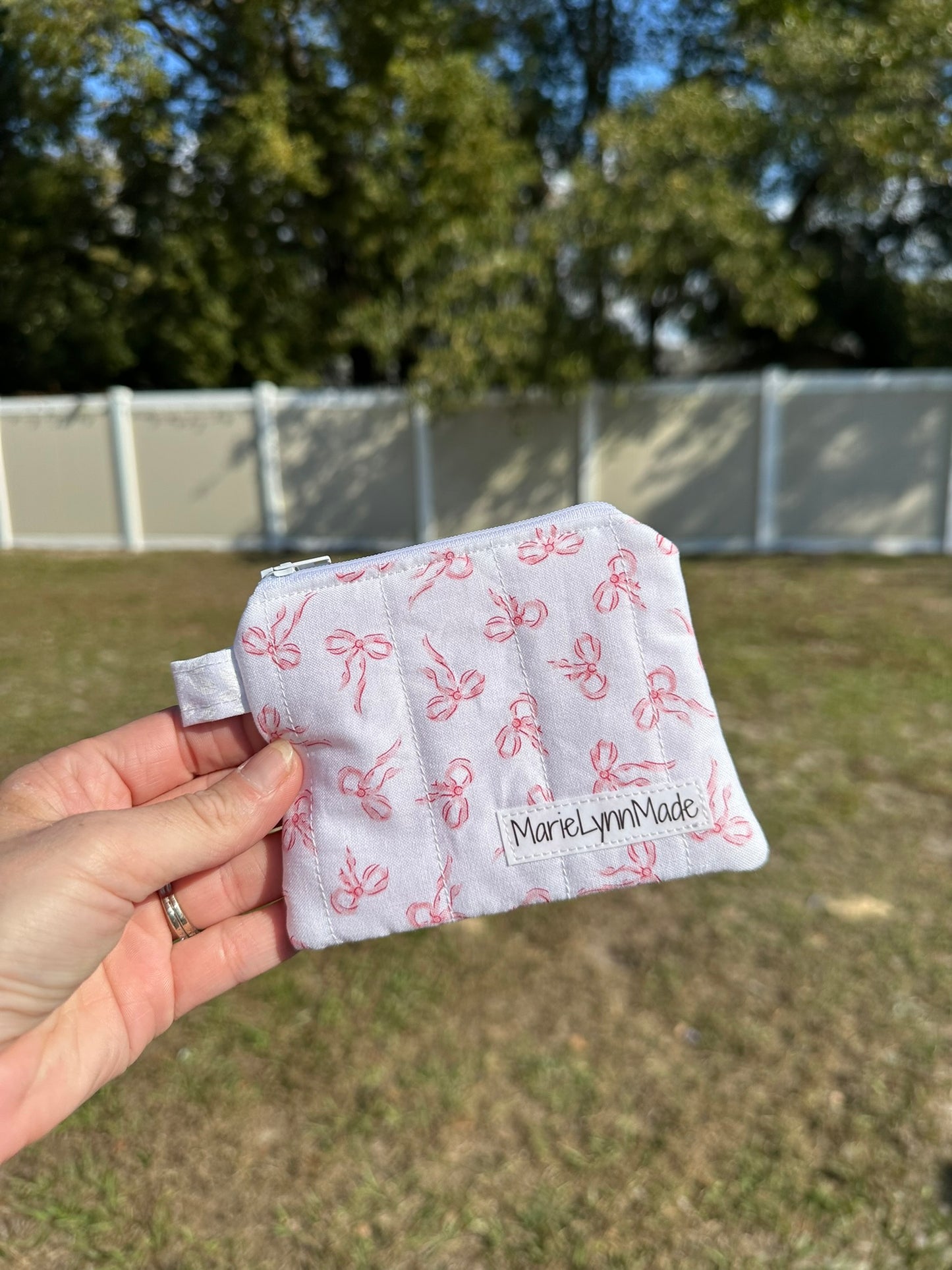 Pink Bow Keychain Wallet