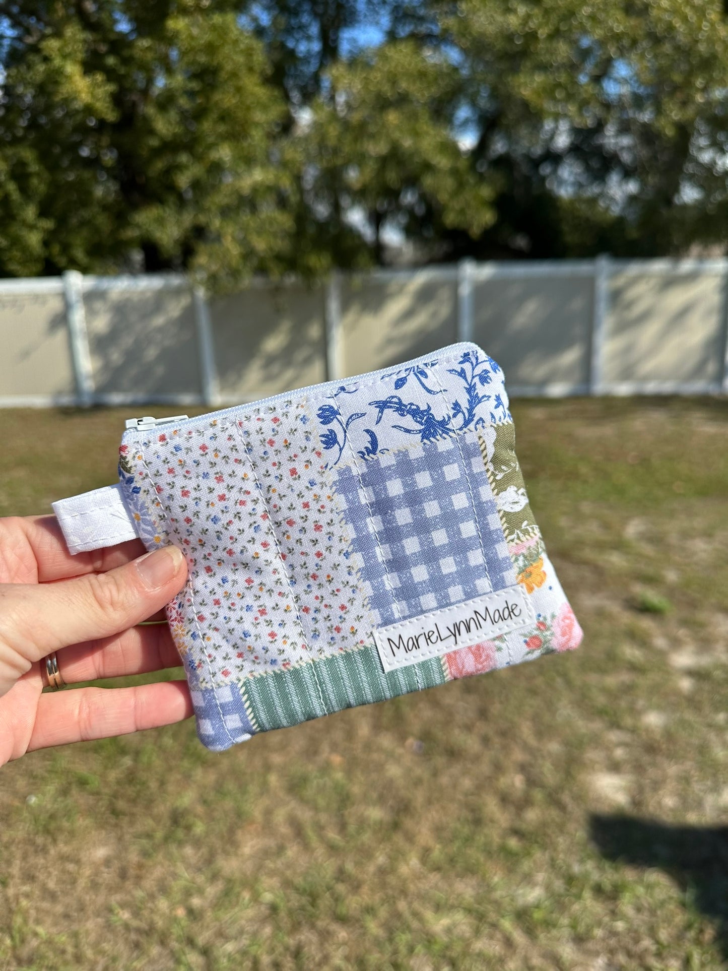 Cottage Charm Patchwork Keychain Wallet