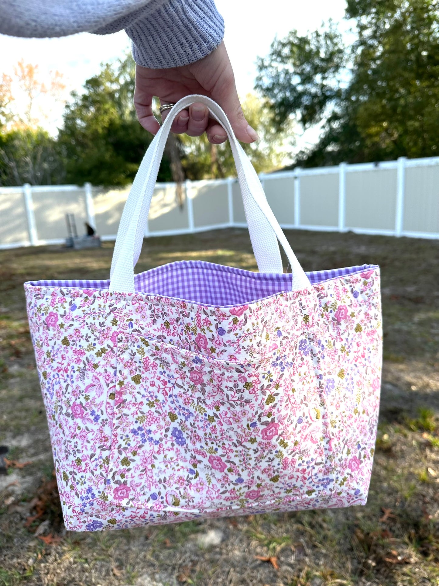 Pink Wildflower Mini Tote