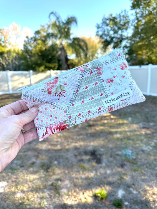 Rose Patchwork Small Zipper Pouch