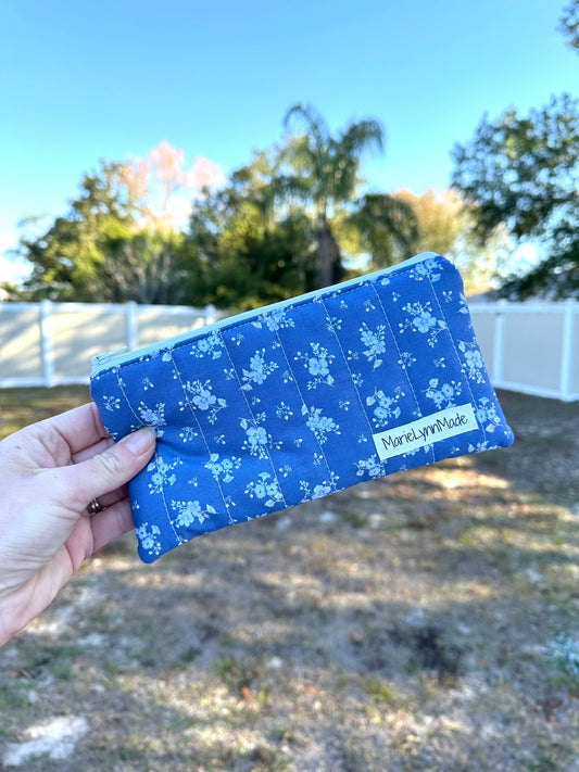 Blue Meadows Small Zipper Pouch