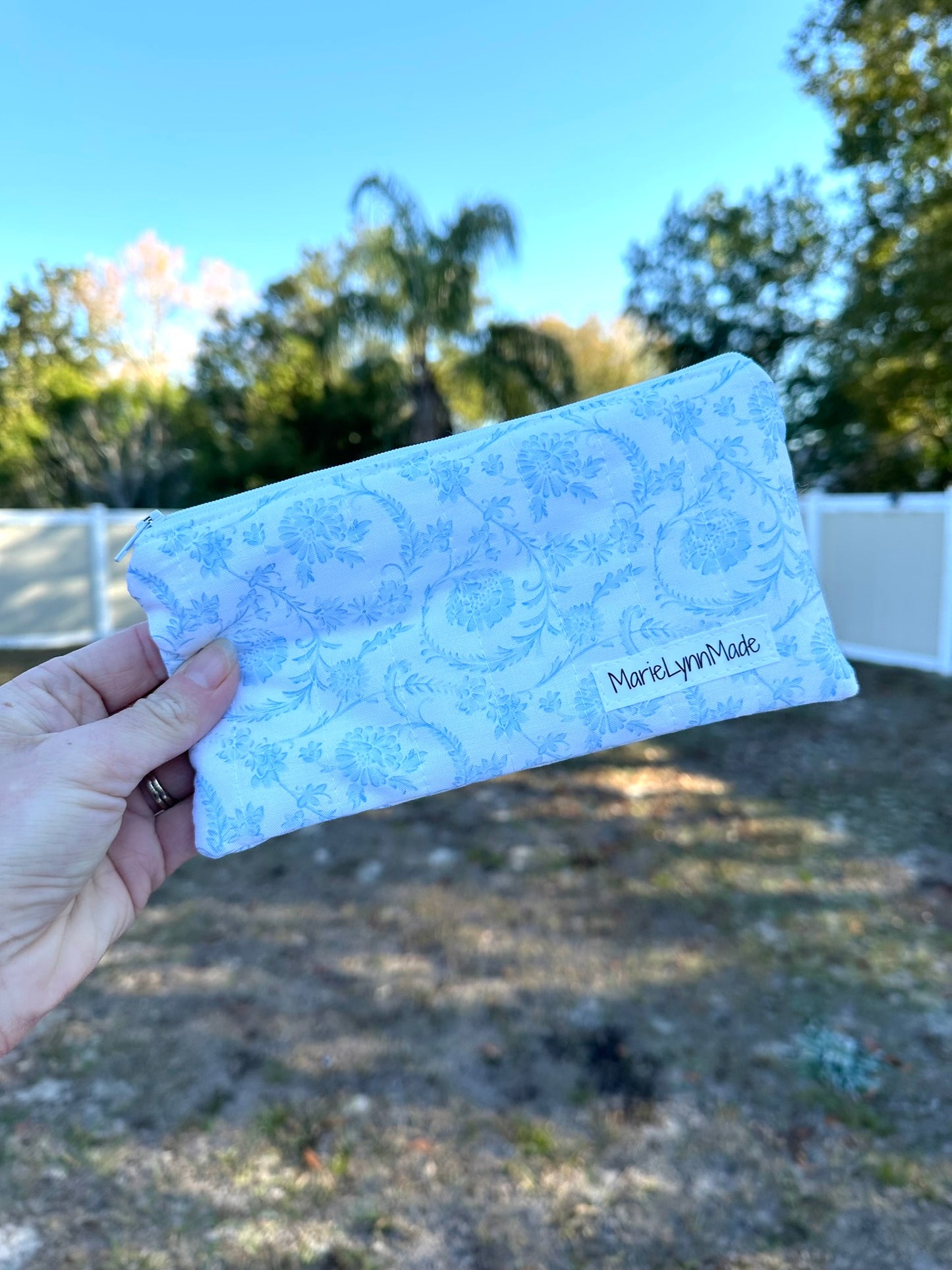 Heirloom Blue Small Zipper Pouch