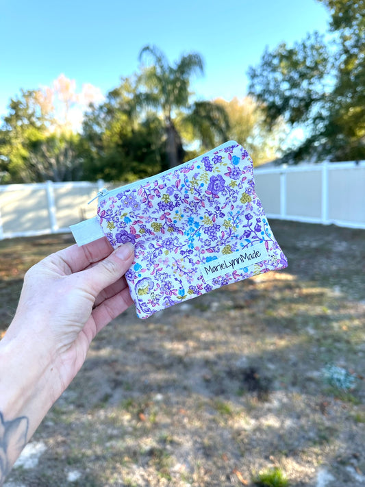 Purple Wildflower Keychain Wallet