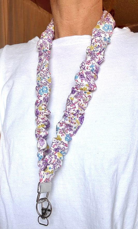 Purple Wildflower Scrunchie Lanyard