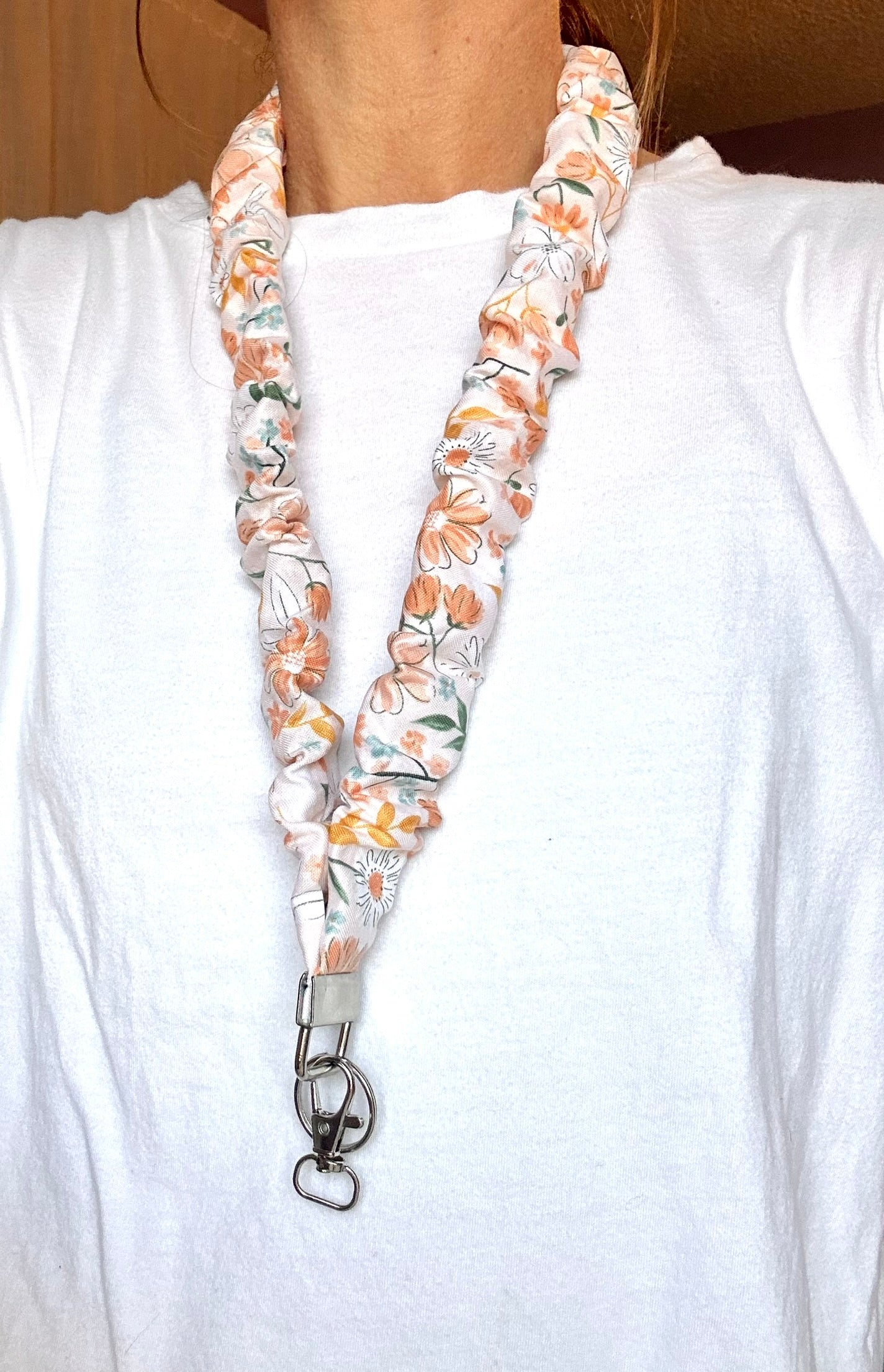 Bright Floral Scrunchie Lanyard