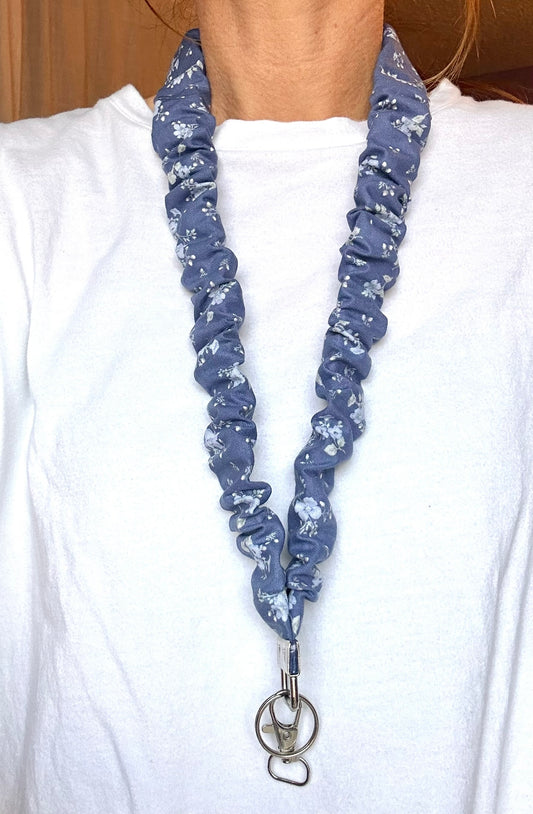 Blue Meadows Scrunchie Lanyard