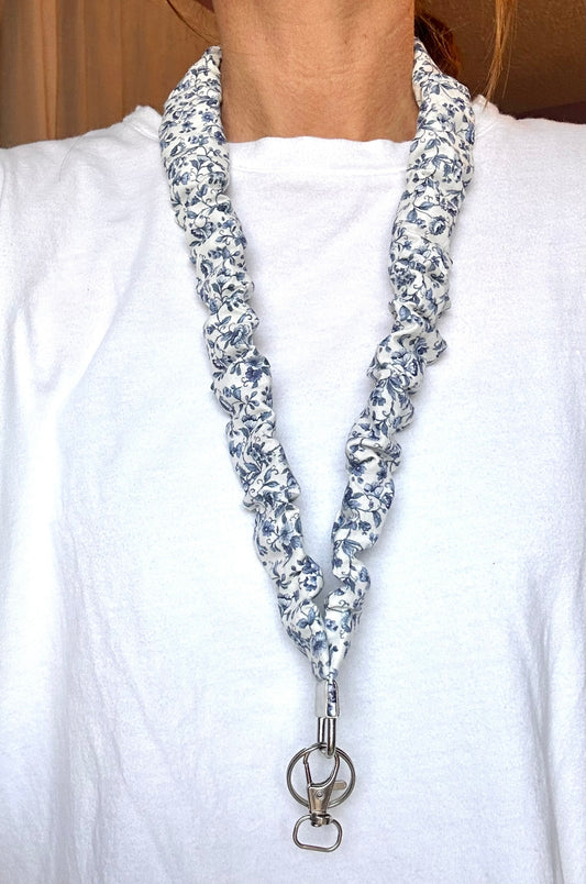 Porcelain Garden Scrunchie Lanyard
