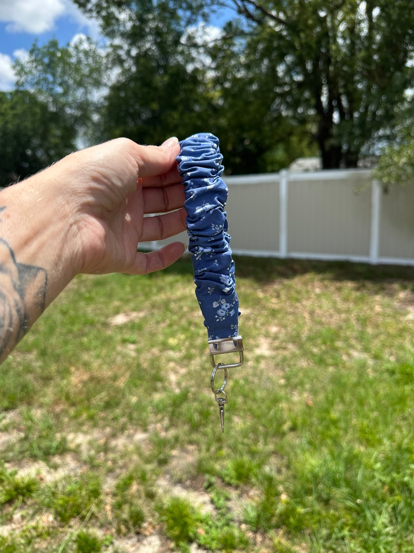 Blue Meadows Scrunchie Wristlet
