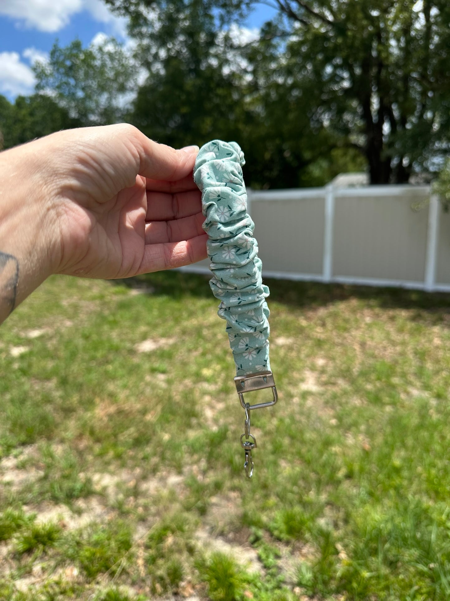Mint Meadows Scrunchie Wristlet
