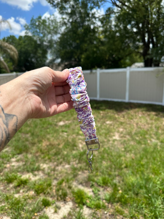 Purple Wildflower Scrunchie Wristlet