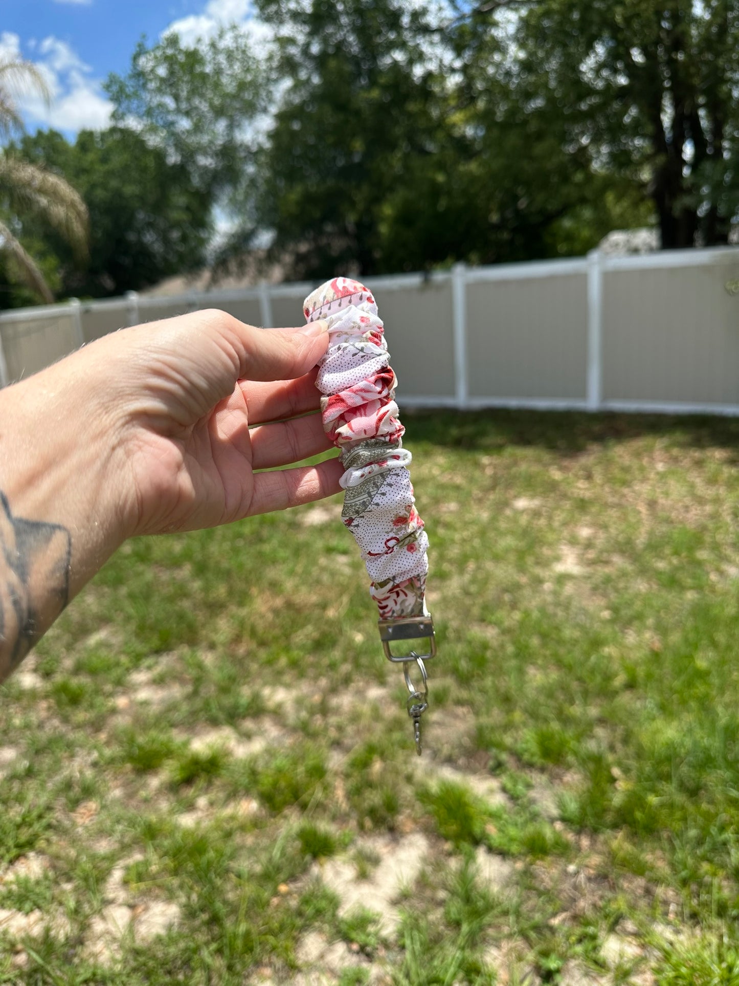 Rose Patchwork Scrunchie Wristlet